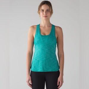 Lululemon Heathered Viridian Green Glide & Stride Built-In Bra Sleeveless Tank 6